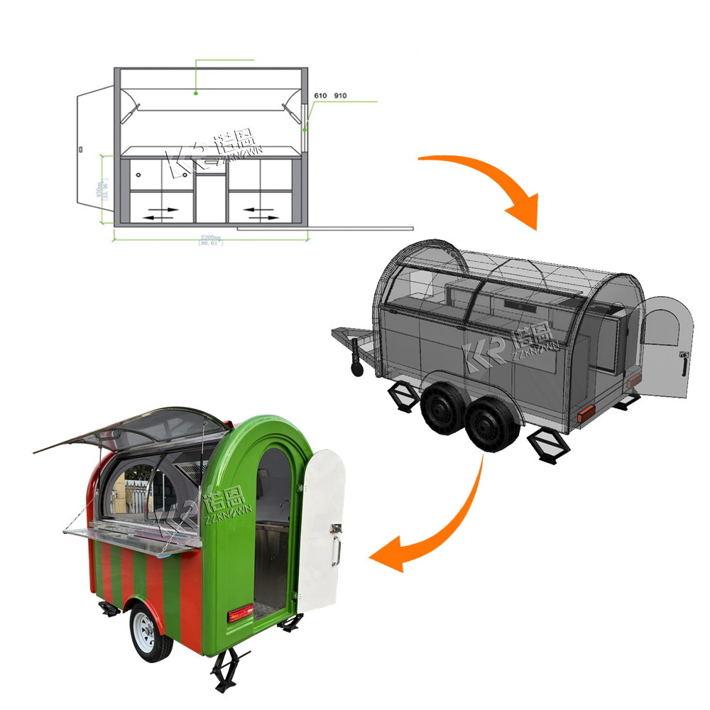 Przyczepa Food Truck, Mobilna  – Hot Dog Vending Cart recenzja i cena
